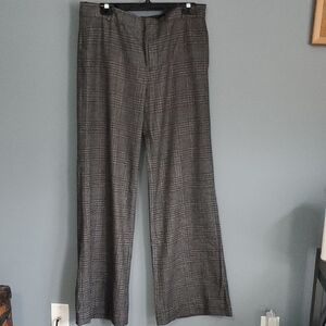 Zara Black and Gray Plaid Trousers